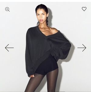 Skims Oversized Vneck Boyfriend Pull Over Washed Onyx Large And 2X